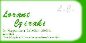 lorant cziraki business card