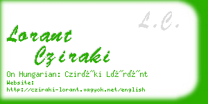 lorant cziraki business card